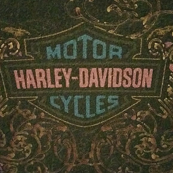 Ladies black long sleeve Harley Davidson t-shirt t - Picture 6 of 7